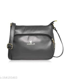 Women's slingbag, black with gold hardware, 2 compartments, trendy casual partywear, college style