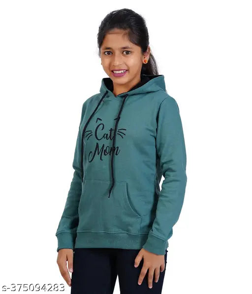 Cotton blend full sleeve printed hoodie for kids (boys & girls), vibrant pattern on long sleeves