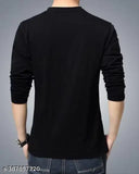 Refinado fashion long-sleeve cotton blend t-shirt. Solid color men's clothing made in India