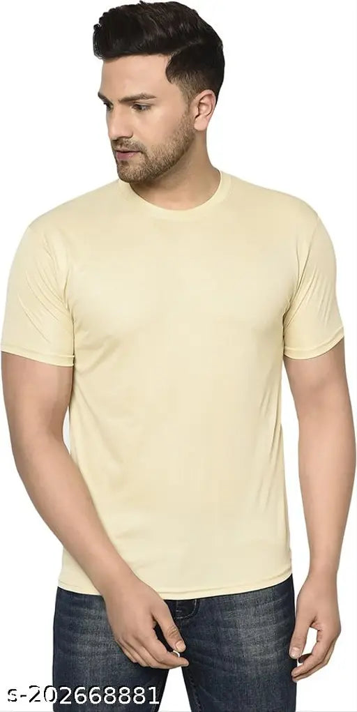 Multicolor cotton blend round neck t-shirt for men, perfect casual wear, breathable and sweat-free, India origin