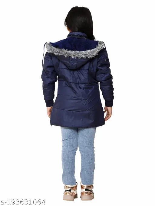 Black girls coat with hood, casual wear