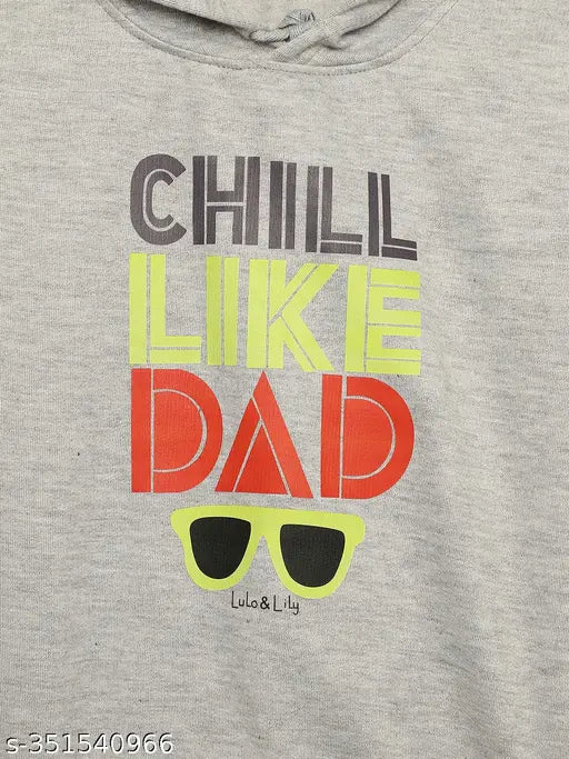 Grey printed hooded cotton fleece sweatshirt for girls, long sleeves, vibrant design on India-made apparel