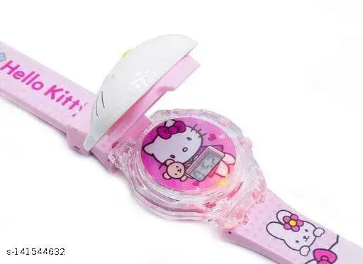 Hello Kitty face light glowing with music unisex kids watch