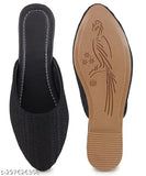 Synthetic open-back woven design slip-ons, comfortable and stylish women's & girls' flats by Marc Loire, ideal for various occasions