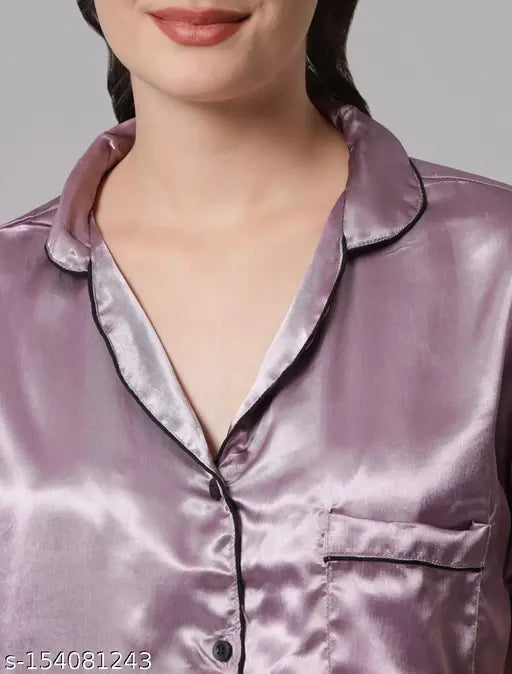 Stylish satin women's nightsuit - premium quality satin set in 4 sizes