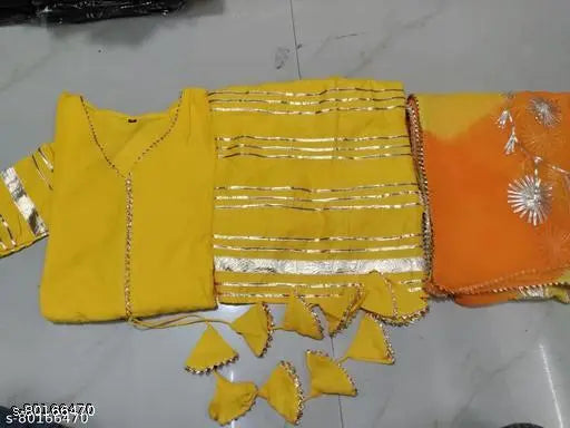Yellow rayon kurta sharara and dupatta set for women, festive attire for haldi function
