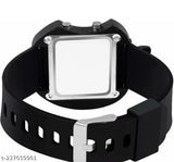 Black LED sports watch combo with straps for boys and girls