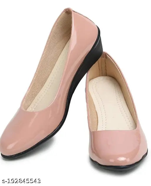Patent leather ballerina shoes for women and girls, solid design in pack of 2 (IND-3 to IND-8)