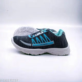 Grey athletic sneaker with blue accents