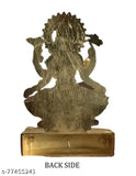 Shri Laxmi Ma Mahalakshmi figurine, gold plated, brass base
