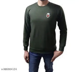 Men's regular fit, fully cotton Menhdi print sweater - long sleeves, black color, round neck