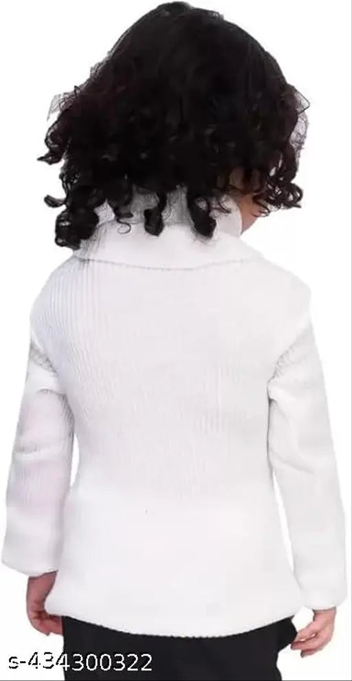 High neck wool kids sweater, solid pattern, superior quality, perfect size for infants and toddlers, made in India