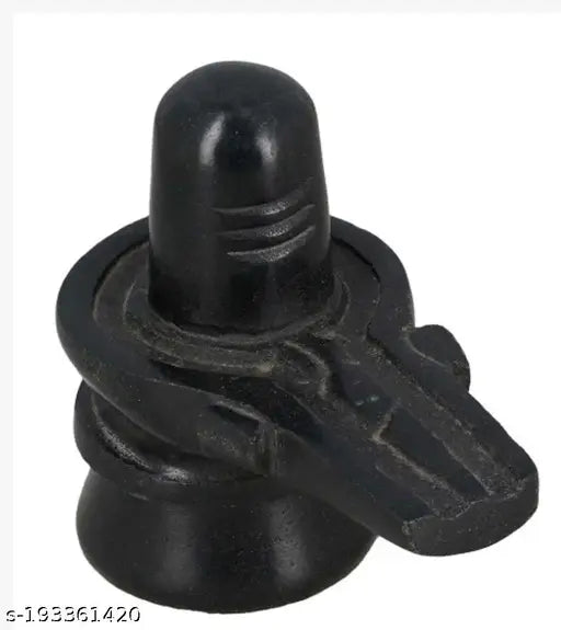 Marble Shiva Shivling Idol Pooja God Statue (black, resin, small, 5cm) - Spiritual black/white statue for home divinity and gift-giving
