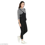 Buynewtrend women's solid cotton round neck jumpsuit with long sleeves, printed net pattern, size S or M (bust size 38in, length size 50in), made in India