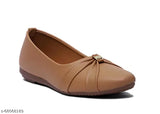 Tan synthetic ballerinas for women - Attractive bellies closed back, trendy and comfortable