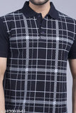 Cotton mens polo printed t-shirt, short sleeves, available in S-XXXL, India-made fashion apparel on display