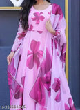 Georgette digital print blouse with dupatta, heavy Ziyaa design, three-quarter sleeves in Indian fashion