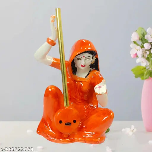 Antique resin Meera bai statue, Indian idol for home decor, gift or showpiece (10cm x 15cm x 10cm)