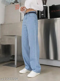 Women's blue denim jeans, casual style