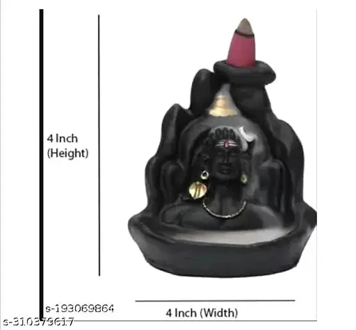 Poly resin Adi Shankara Vk Adiyogi shivji idol with 20 free dhoop cones, for home or car decor