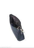 Trendy sling bag, navy blue fabric with zip closure, small pouch