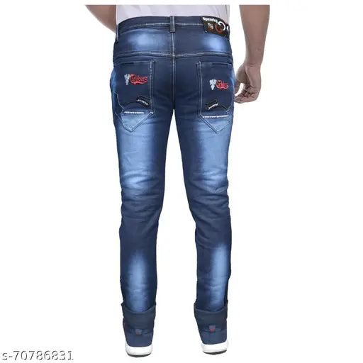 Denim jeans for men by HardForce, dyed/washed, extremely comfortable and stylish. Perfect for casual wear or lounge wear. Premium quality and made in India. (28waist-44length-32hip), (30waist-44length-34hip)