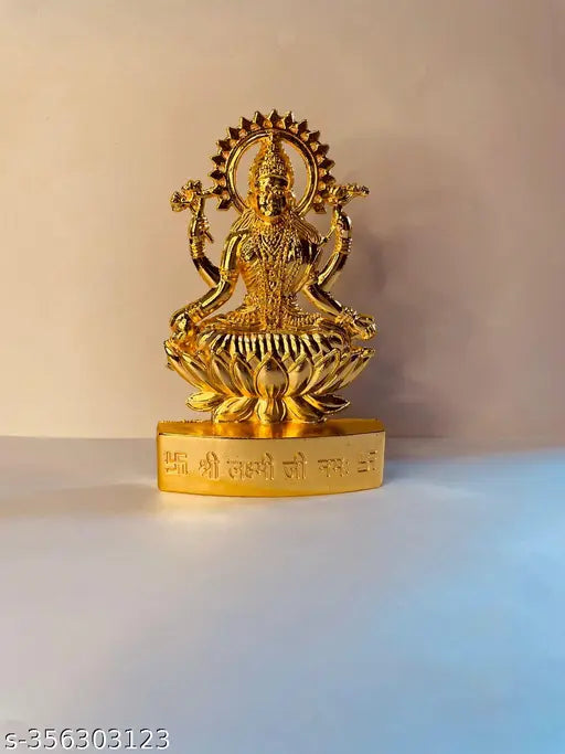 Metal God idols: Ganesha Ji, Lakshmi Ji, Durga Ji, Saraswati Ji, Hanuman Ji, Shiv Ji, Radha Krishna Ji, GAI Krishna Ji - 8 pieces (5x1x7 cm each) Indian religious figurines