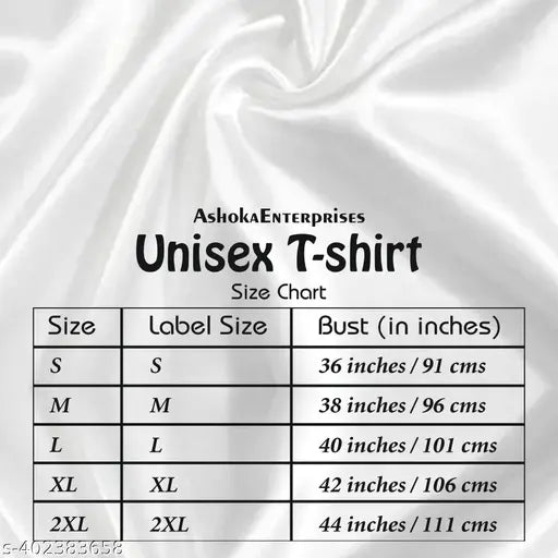 Unisex white polyester T-shirt, 130gsm, half sleeves, printed design, skin-friendly, made in India