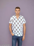 Dhanya 100% Cotton Tilak & Mahakal printed Short Kurta/T-shirt for Men, 100% cotton, comfortable attire suitable for any occasion, button-front design