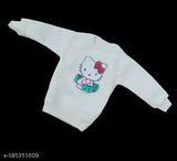 Woolen top and sweater (self-design net pattern), long sleeves for kids aged 2-6 years, handcrafted in India