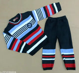 Green acrylic woolen sweater for kids with full sleeves, colorblocked design. 9-12M, 12-18M, 18-24M, 1-2Y, 2-3Y, 3-4Y, 4-5Y sizes available. Made in India