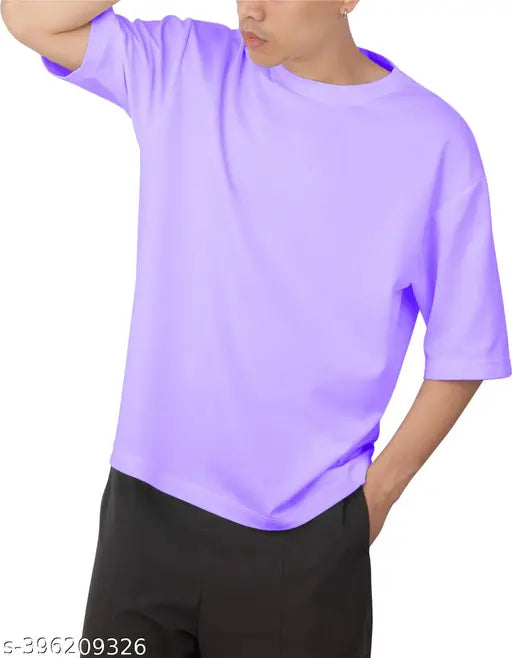 New cotton blend, oversized T-shirt for men & boys in solid color. Made in India