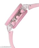 Pink plastic Hello Kitty disco watch with illuminated dots and glowing light