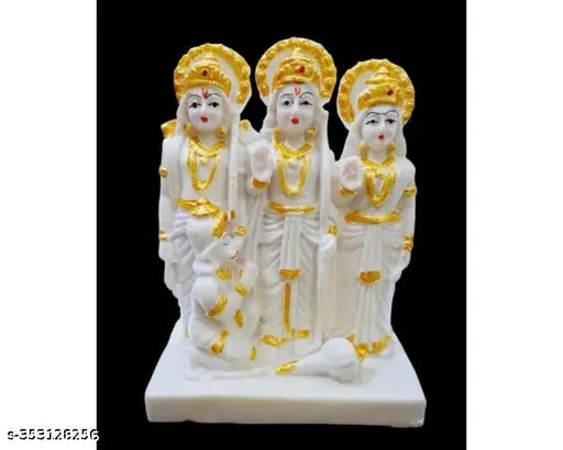 Poly Resin Ram Darbar murti set: Ram, Sita, Laxman, Hanuman statues for spiritual home decor, 54 inches