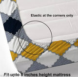 Microfiber checked fitted bedsheet with 2 pillow covers, fits 6" mattress (70 x 76 inches), ideal for summer - adult use