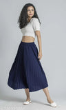 Ethnic polyester skirt with self-design net pattern, Indian ethnic wear for women in sizes 28, 30, 32, 34, and 36