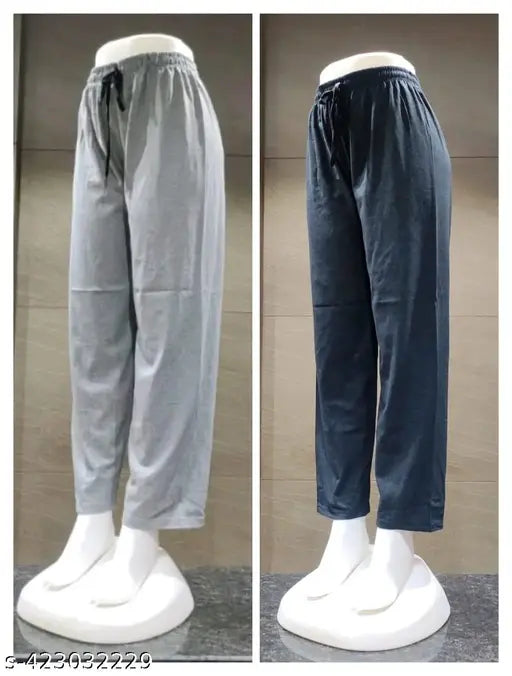 Dark grey linen blend pants, navy blue cotton pajama shirt set, heavy duty elastic waistband