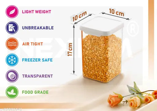 NEXIUM air tight plastic storage containers jars set of 12, seagreen 1100ml