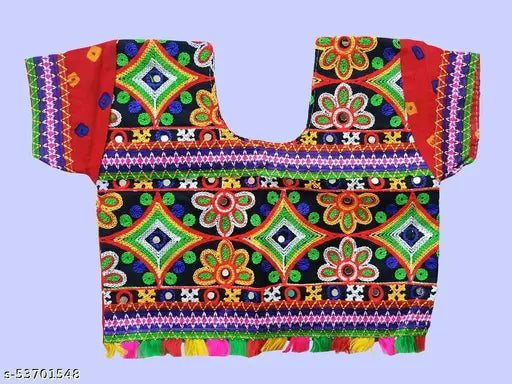 Embroidered yellow cotton Badhani Print Chaniya Choli for 2-3 years old girls, traditional Indian lehenga and choli set with short sleeves