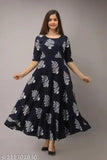 Blue rayon long kurti