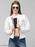 White leather long sleeve jacket by Sahana Style, premium quality, size S (bust 34in, length 20in)