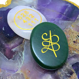 Green Jade & Rose Quartz Feng Shui Money Attracting Oval Coins, crystal showpieces for wealth, abundance, and financial success