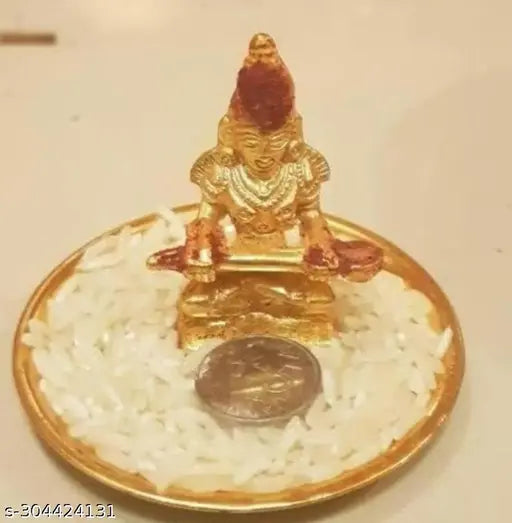 Brass Annapurna Devi idol, Indian Yantra figure of goddess of food