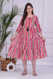Multi-colored rayon kameez with puffy sleeves