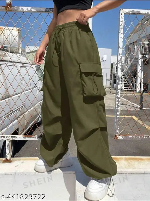 Green pants with cargo pockets