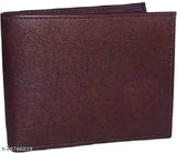 Faux leather men's wallet, solid pattern, 5 compartments, free size (9cm x 11cm), Indian craftsmanship