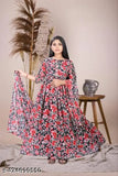 White organic Georgette Anarkali Kurta with kali prints, three-quarter sleeves, suitable for festivals & parties (size 9-16)