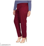 Deepra Creation Plus Size Women's Cotton Lycra Jumbo Trousers With Pocket, 2-side pockets, bottom slit, elastic waistband, premium quality, loose fit trousers for western wear. India origin