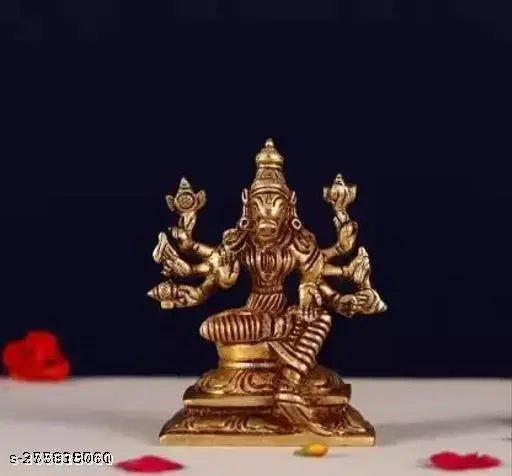 Brass Varahi Amman statue, 8cm tall, decorative showpiece for spiritual protection - India