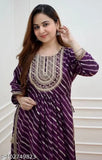 Purple embroidered lehenga kurta with kameez, intricate design